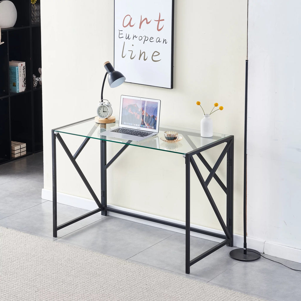 Clear Tempered Glass Computer Desk P58287