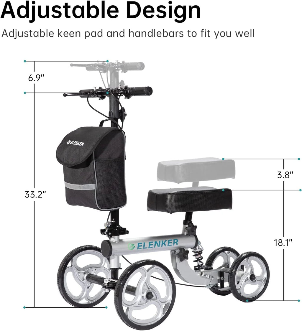 Steerable Knee Scooter Silver B7890