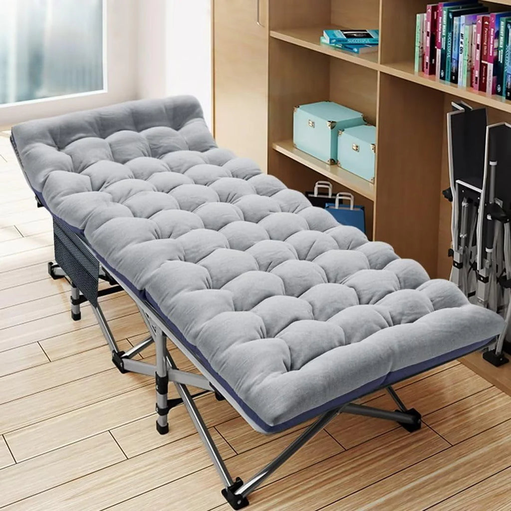 Oversized XXL Folding Camping Cot with 2 Sided Mattress & Carry Bag U1846
