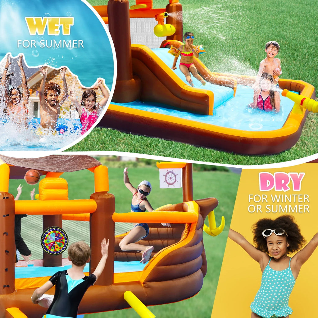 Inflatable Water Park with Splash Pool & Blower Z862648