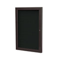 Black Aluminum Frame Enclosed Fabric Bulletin Board J35991