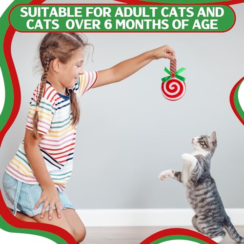 6 Pcs Catnip Cat Toys Peppermint Candy Cane Cat Chew Toy Soft Interactive Kitten Teething Toys Cat Pillow E54823