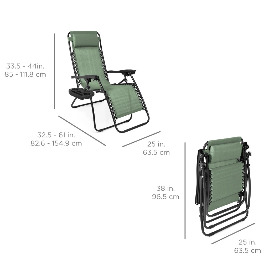 Set of 2 Gray Zero Gravity Lounge Chair Recliners P882339