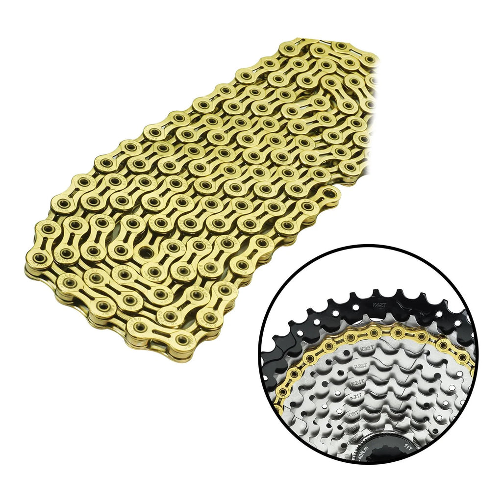 Yellow 116 Links Bicycle Chain T806