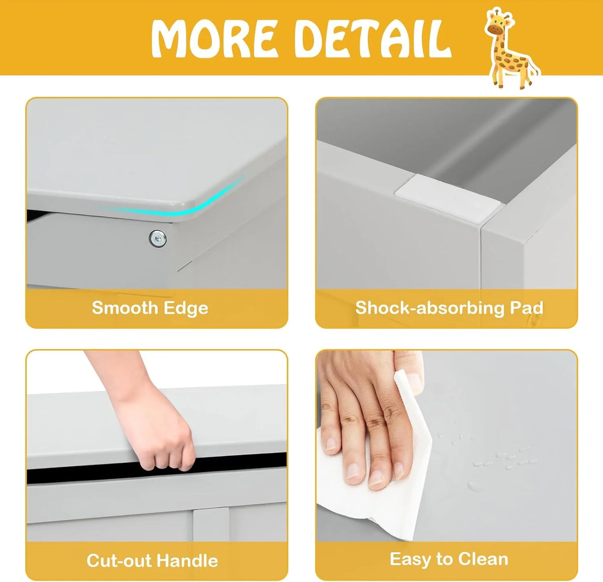 Wooden Toy Box Storage Truck Bench with Flip-Top Lid H4028
