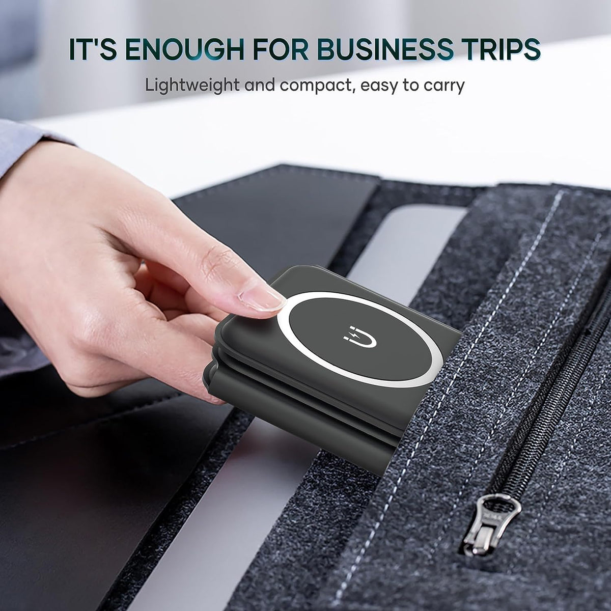 3 in 1 Magnetic Foldable Wireless Charger, Black U233683