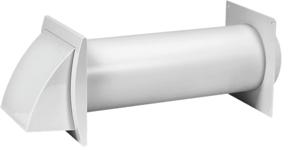 White Louvered Dryer Vent Hood with Pipe and Duct Connector, Pack of 2 X83013