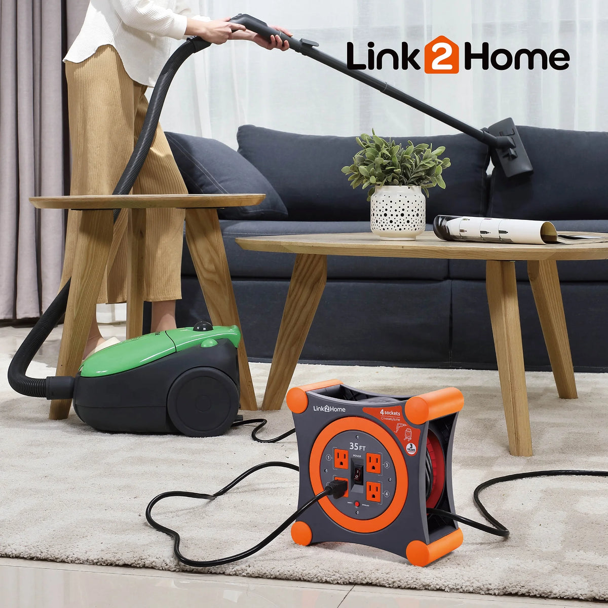 35 ft. Extension Cord 4 Power Outlets 14 AWG SJTW Cable F93297