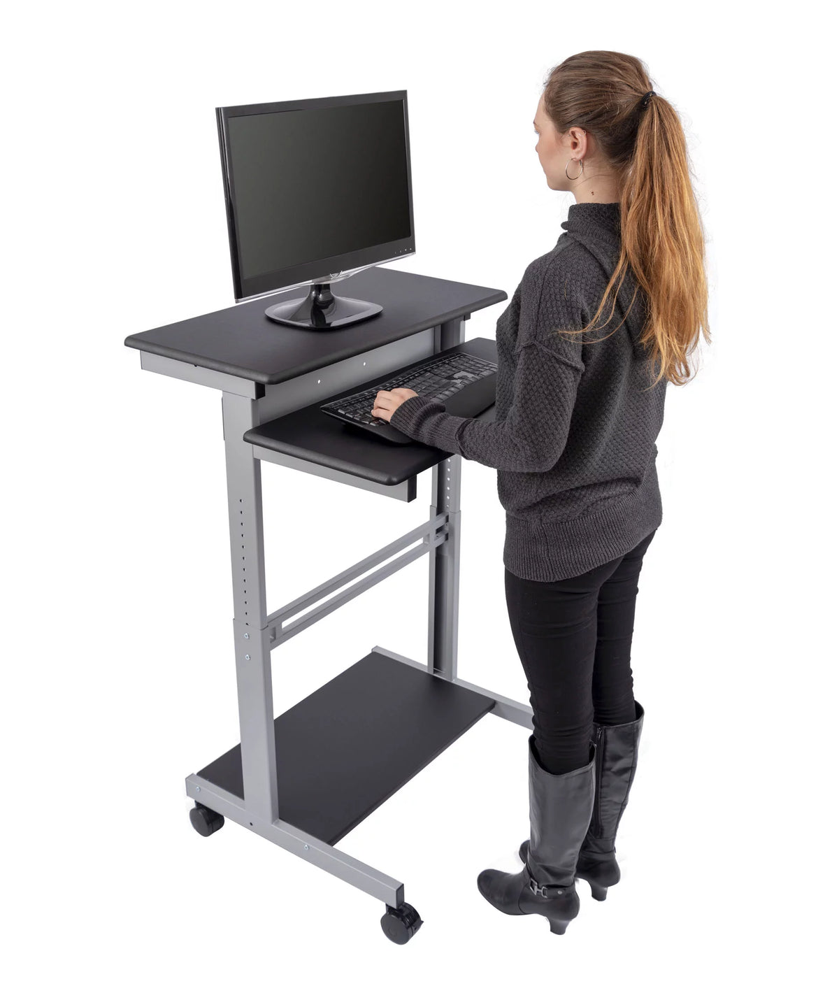 Adjustable Height Two Tier Standing Desk Workstation Y793501