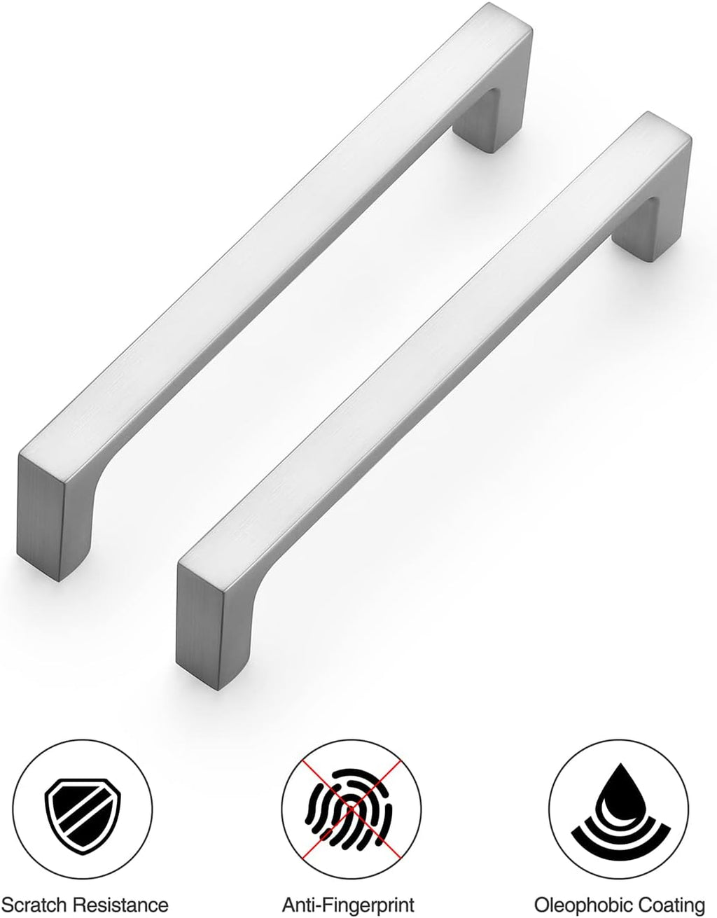 30 Pack 5 Inch Brushed Nickel Square Cabinet Pulls Y467