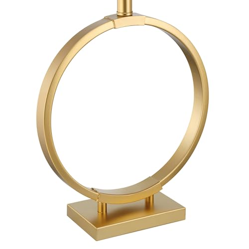 27 1/2" Tall Gold Metal Table Lamp with White Shade M67883