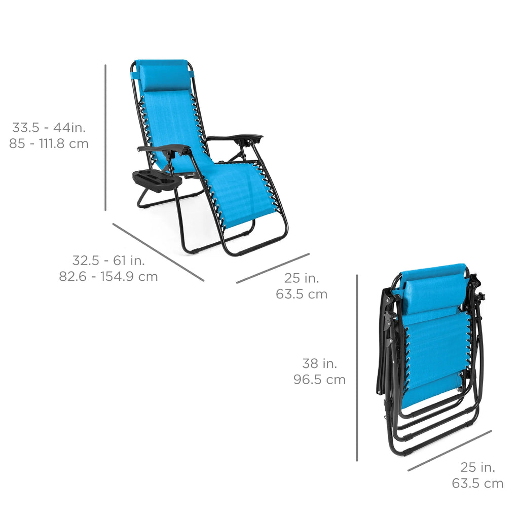 Set of 2 Gray Zero Gravity Lounge Chair Recliners P882339