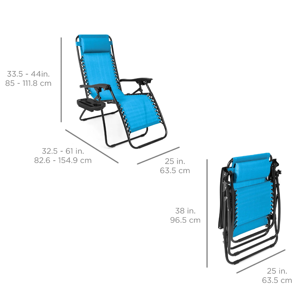 Set of 2 Gray Zero Gravity Lounge Chair Recliners P882339