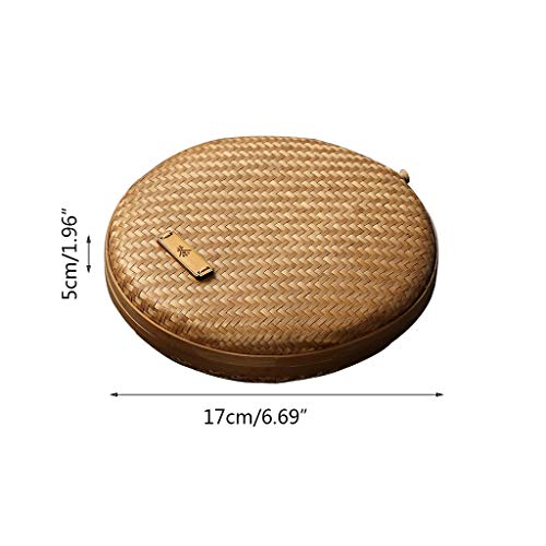 8 Inch Round Rattan Storage Basket with Lid M130