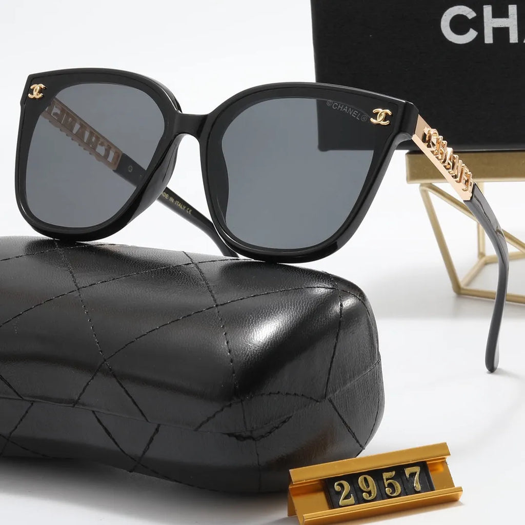 Double C Hollow Large Letter Polarized Sunglasses U18828