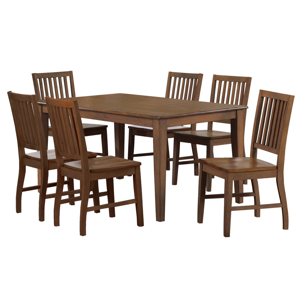 7-Piece Brown Wood Dining Set N793578