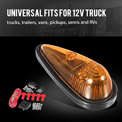 Amber Teardrop Cab Light 9LED Cab Marker Light 5pcs U611