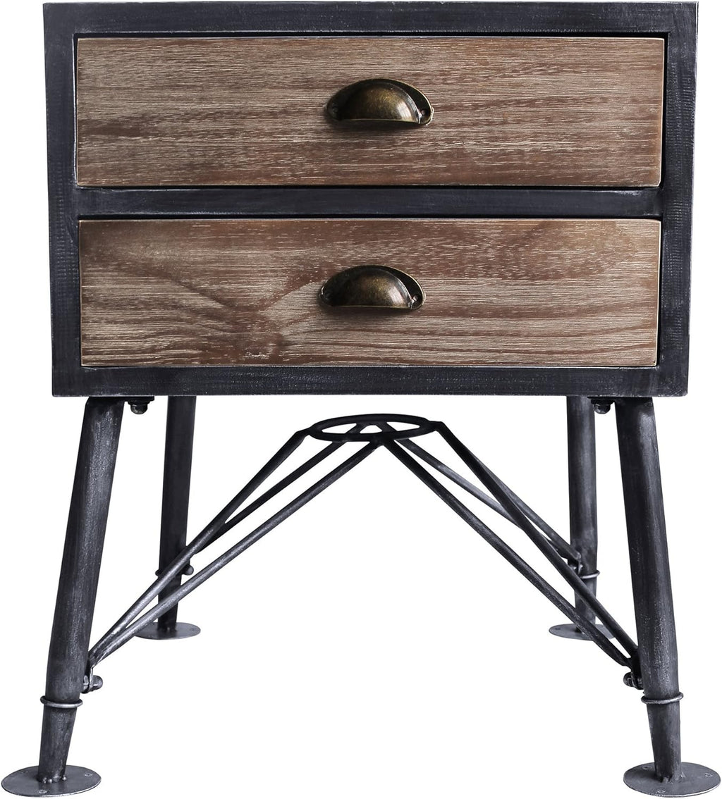 Industrial Gray 2-Drawer End Table A539487
