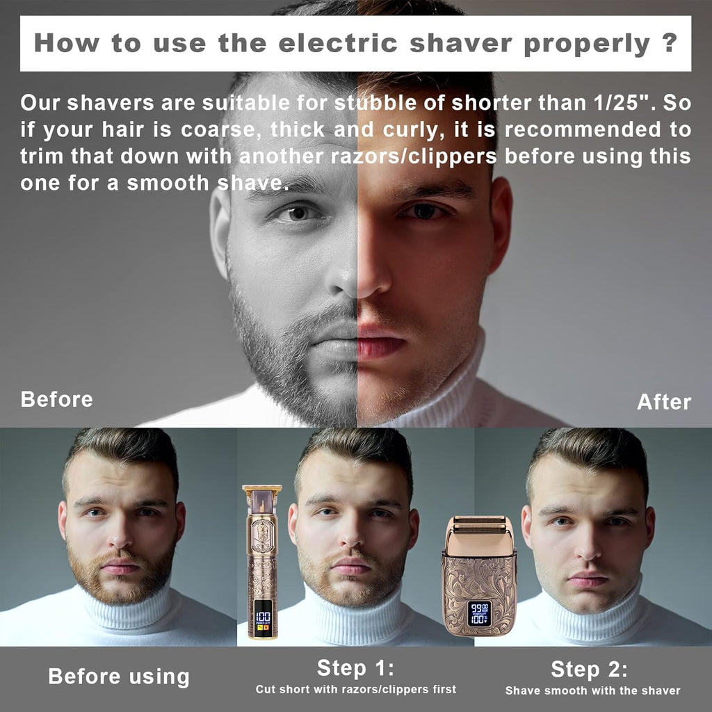 Beard Trimmer Electric Razor Cordless Hair Clippers 7 in 1 Beard Grooming Kit Q83453