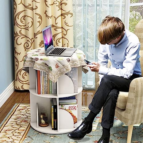 360° Rotating White Bookcase S841007