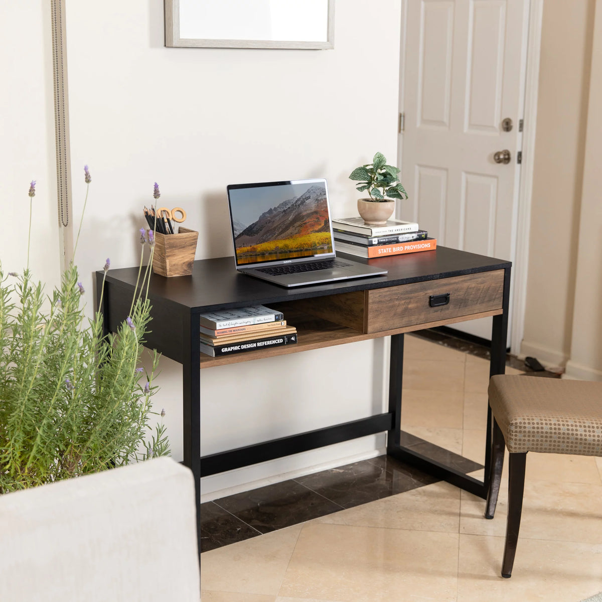 Contemporary Studio Workstation Desk with Drawer B491