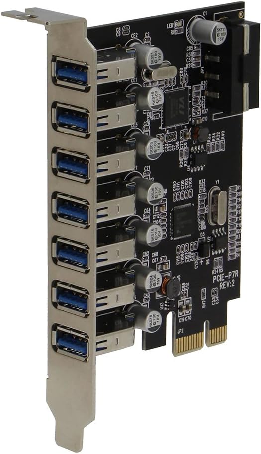 PCIE 7 Port USB 3.0 Adapter Card with Molex Power Connector O675356