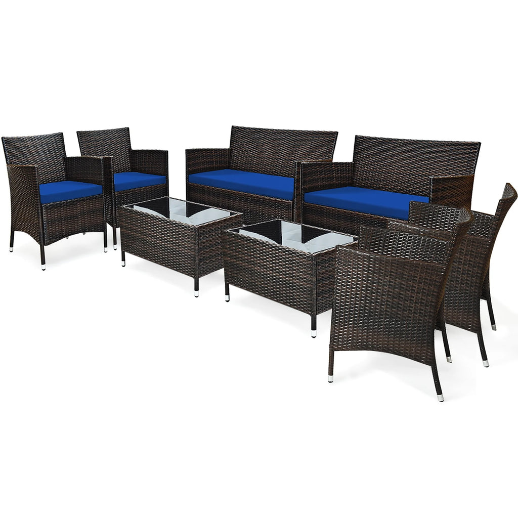 8 Pcs Cushioned Patio Furniture Set A386458