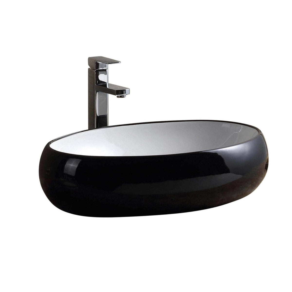 Black Oval Vessel Bathroom Sink R965328