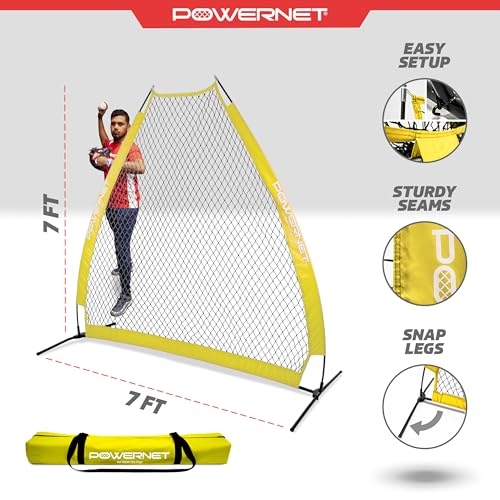Portable 7-FT Softball & Baseball Pitching Net G880292