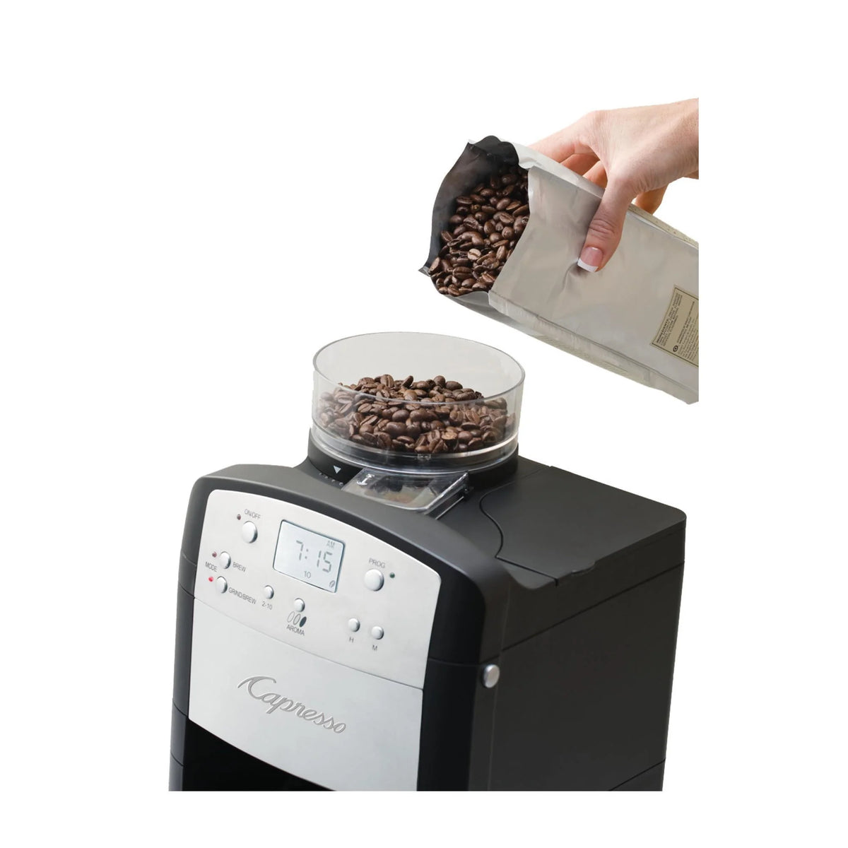 Black Coffee Maker with Conical Burr Grinder X2989