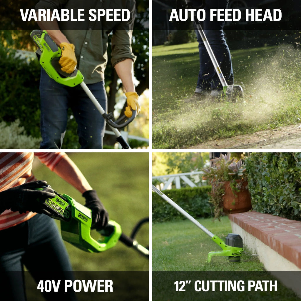 40V 12 String Trimmer with Battery & Charger T473178