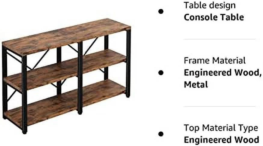 Rustic 47in 3-Tier Console Table P84164