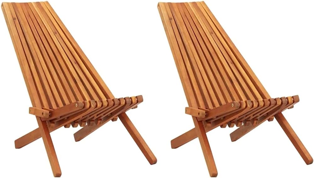 Solid Acacia Wood Folding Outdoor Lounge Chair O59657