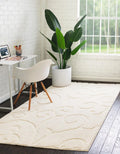 8' x 10' Ivory Shag Rug R507311