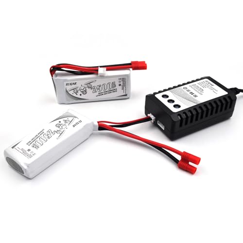 7.4V 2500mAh LiPo Battery with Banana Connector and B3 Charger U40806