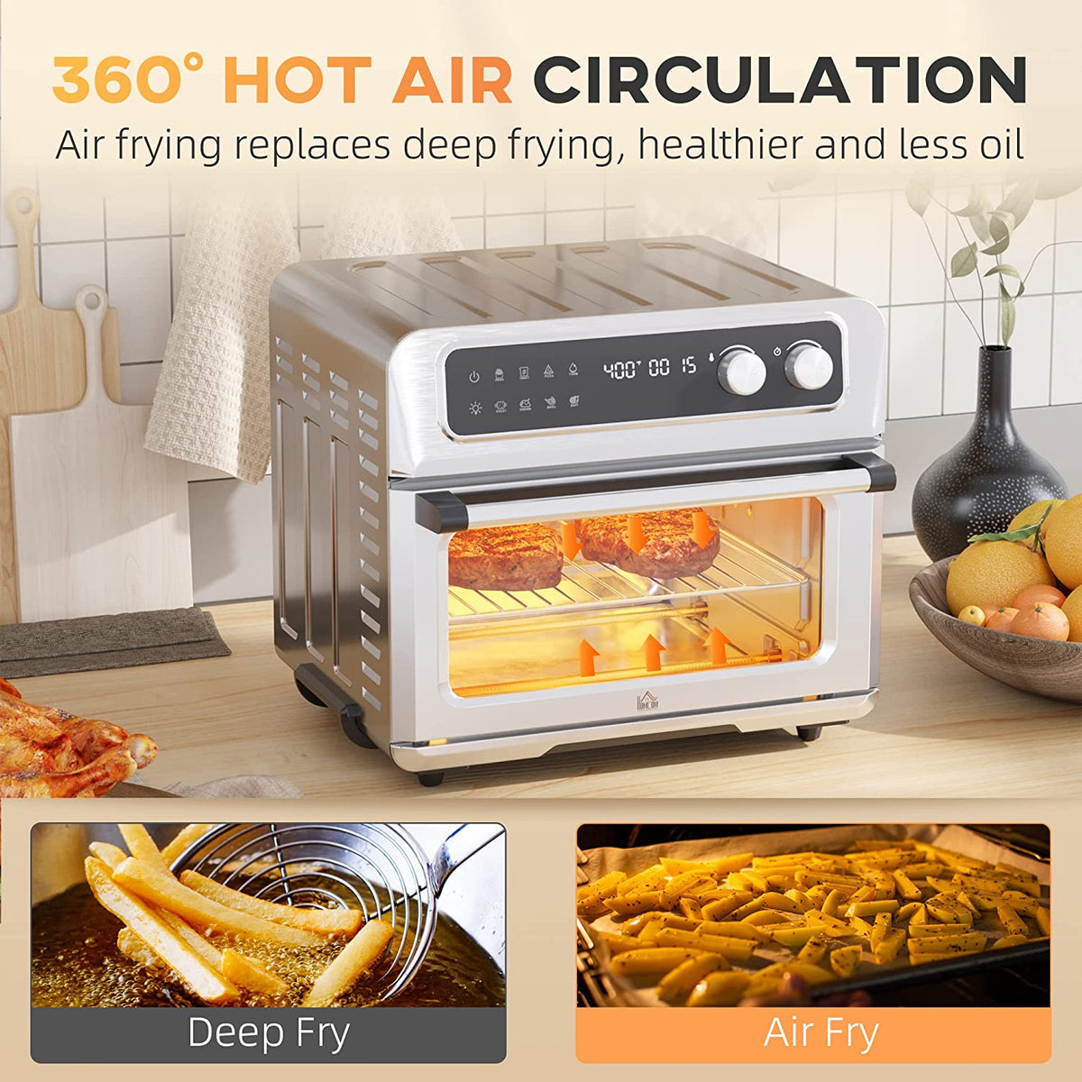 21QT 8-In-1 Stainless Steel Convection Countertop Oven P90730