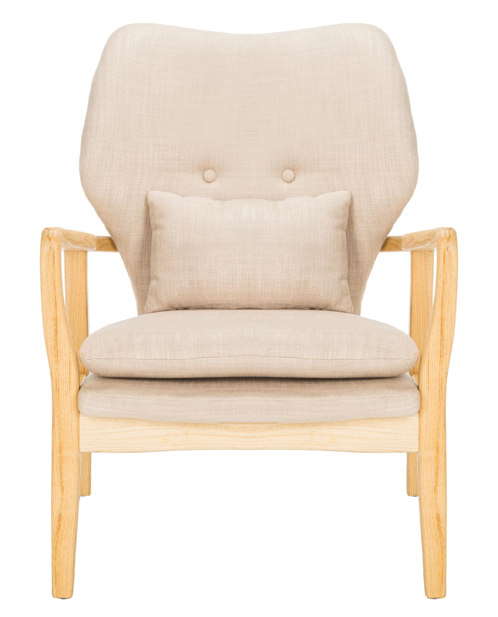 Beige Natural Accent Chair with Pillow L934