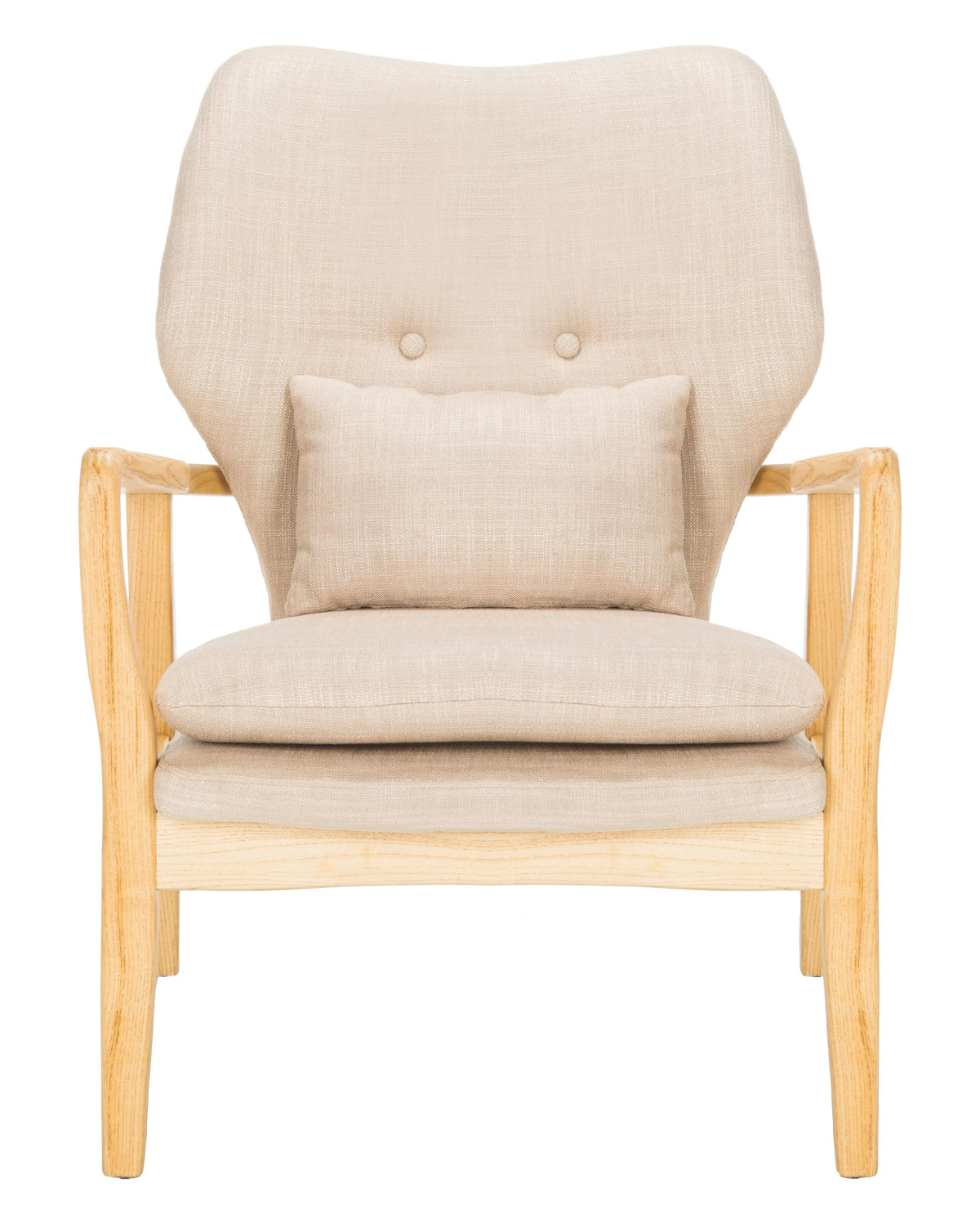 Beige Natural Accent Chair with Pillow L934