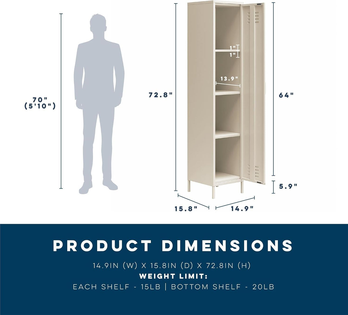 Parchment Metal Storage Cabinet V3948
