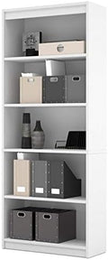 White 5 Shelf Bookcase H450