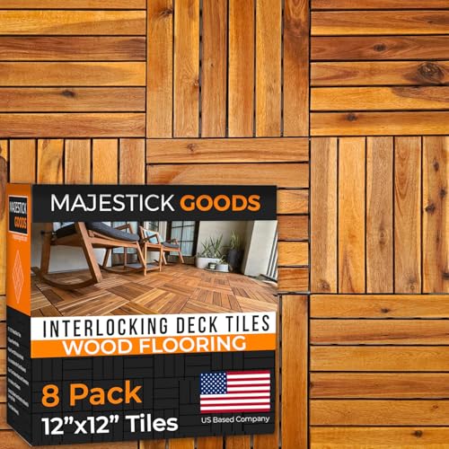 Interlocking Acacia Hardwood Deck Tiles 12 x 12 F203750