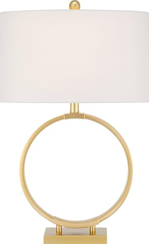 27 1/2" Tall Gold Metal Table Lamp with White Shade M67883