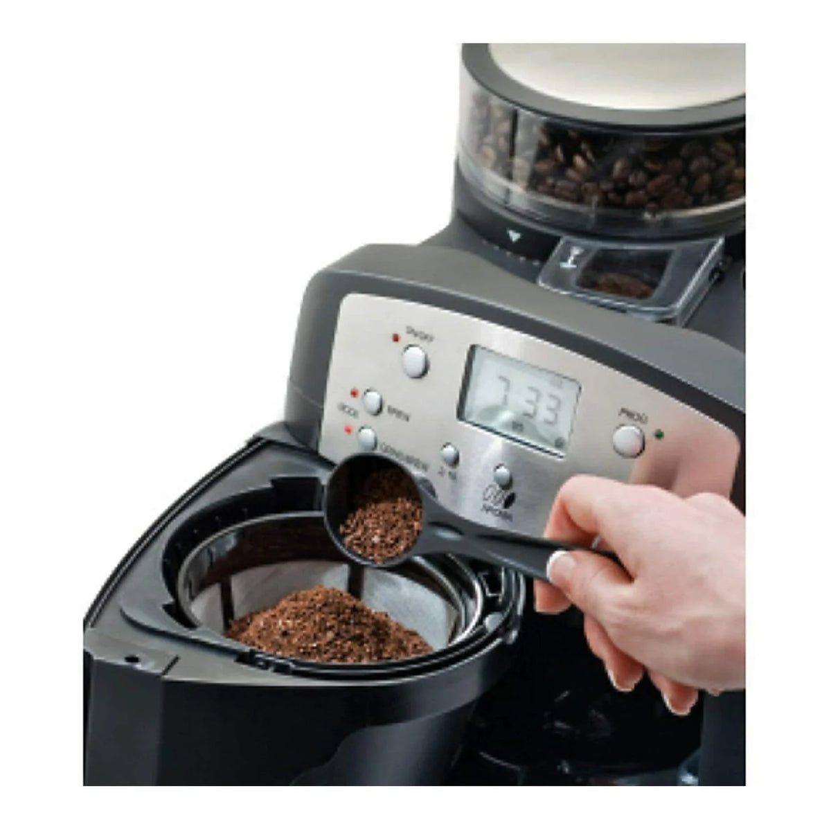 Black Coffee Maker with Conical Burr Grinder X2989
