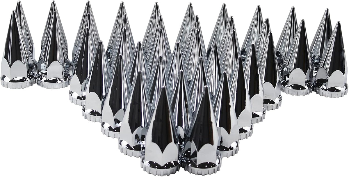 Chrome ABS Plastic Spiked Lug Nut Covers Pack of 40 C302256