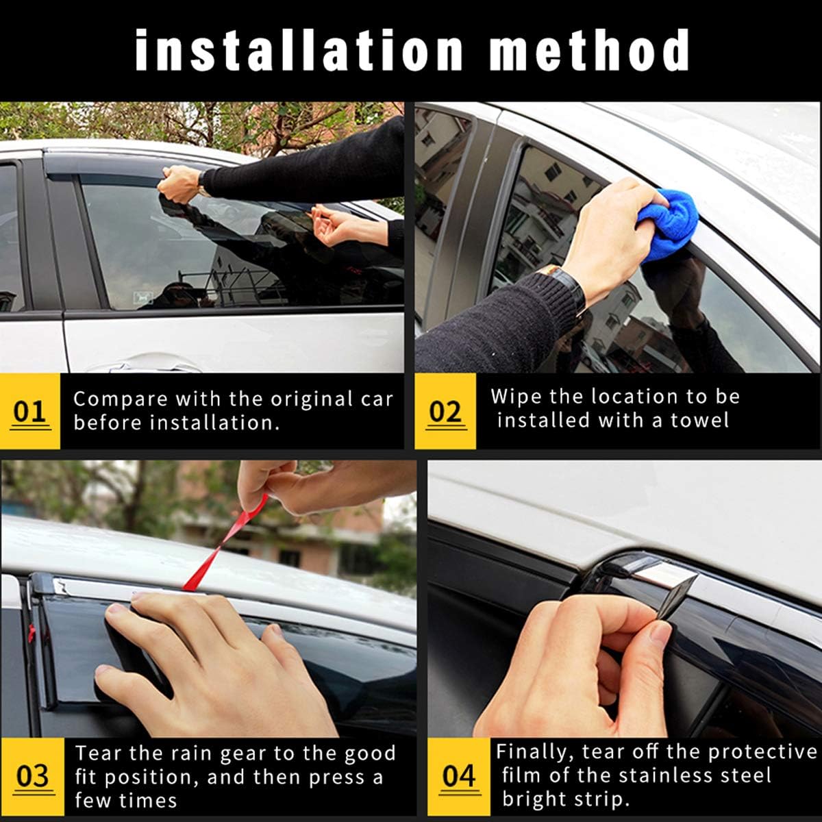 Smoke Tape-On Outside Window Visors Pack of 2 K4311