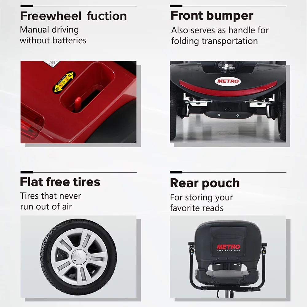 Heavy Duty 4 Wheel Electric Scooter with Swivel Seat B2230
