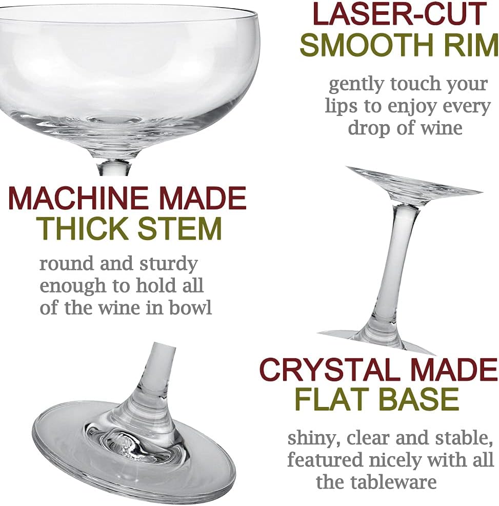 Champagne Coupe Glass Set of 2, Crystal, 7 oz I504129