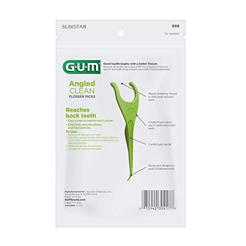 Angled Floss Picks, Extra Strong Shred-Resistant Dental Floss, Fresh Mint Flavor, 75ct (4pk) B477