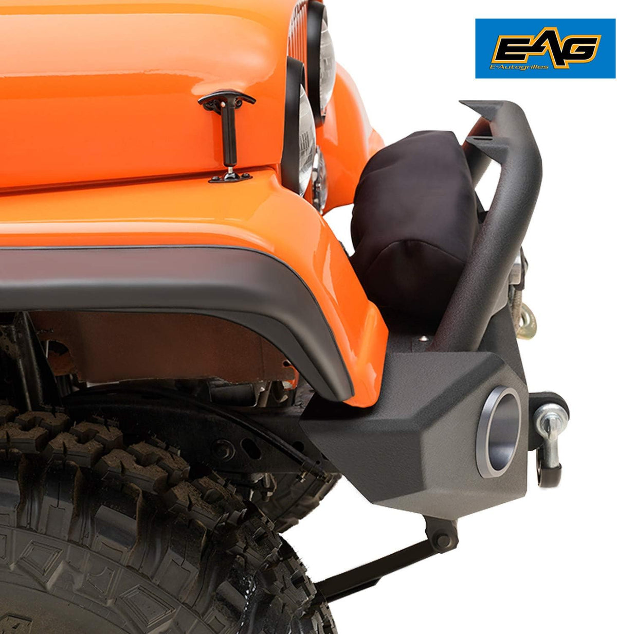 Full Width Front Bumper with LED Lights and Rear Bumper with Tire Carrier F4421