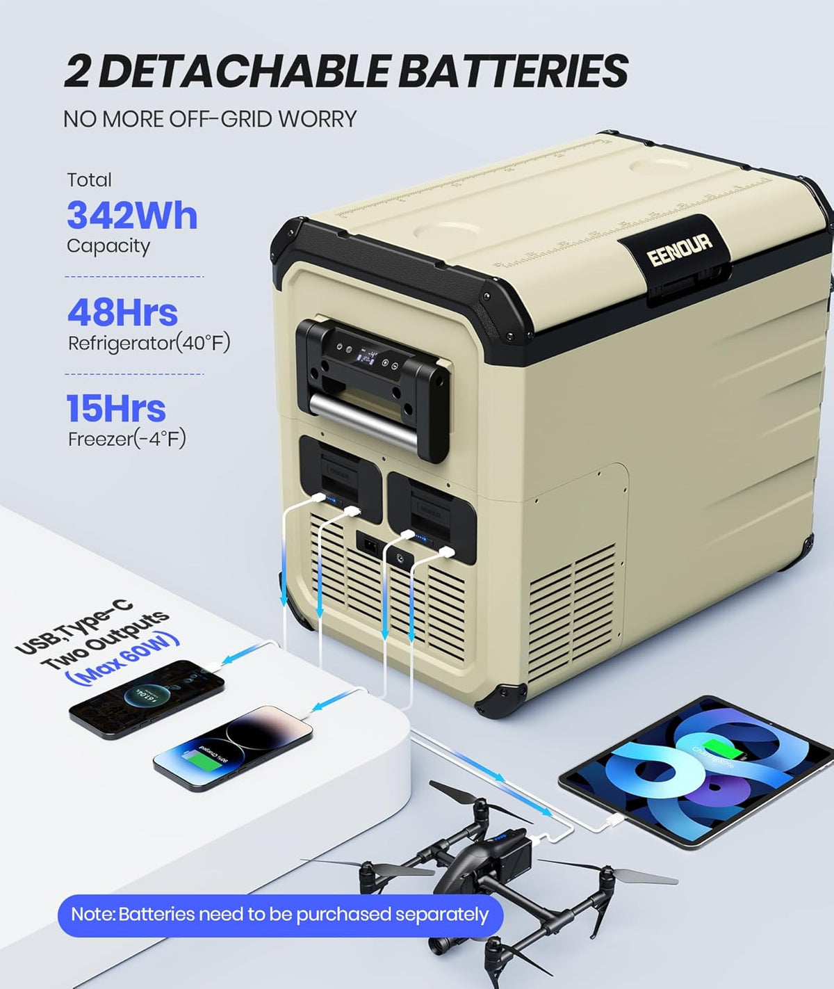 48 Quart 45L 12V Portable Car Fridge Freezer Z486